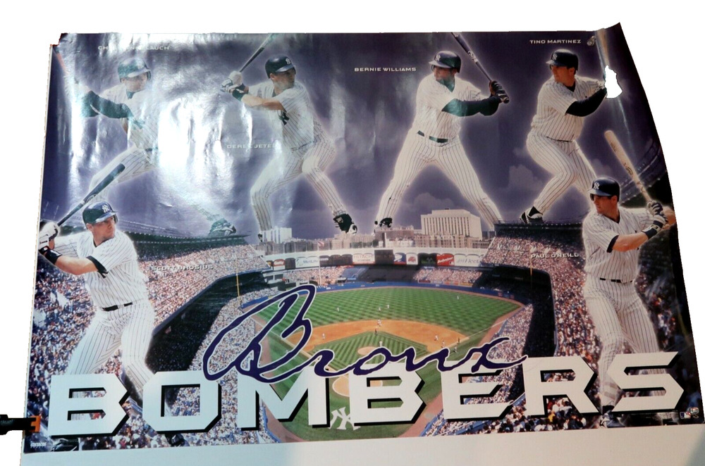 New York Yankees Bronx Bombers Poster 1999 35 x 23 Vintage Costacos 6560